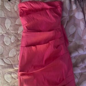 Elegant Pink Strapless Homecoming Dress